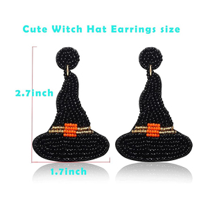 Halloween Christmas Accessories Wholesale Pumpkin Skull Drop Earrings for Halloween Buy From India - Product Image 3