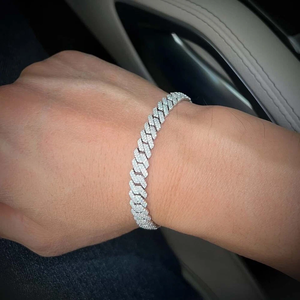 4 Ctw D/FL Moissanite Plaqué or blanc 14K Cuban Link Bracelets pour hommes 8 MM 8.5" - Product Image 2