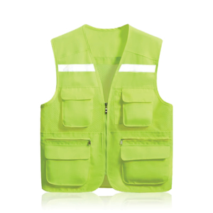 Chaleco DE SEGURIDAD reflectante con patrón de diseño de logotipo personalizado de poliéster estampado para construcción y construcción de jardines - Product Image 4