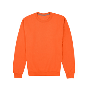 Sweat-shirt à col ras du cou orange dernier cri pour homme, sweat-shirts à capuche unis et tricotés en 100% coton de grande taille et décontractés - Product Image 1