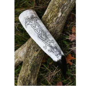 Cornes à boire authentiques en corne de buffle faites à la main en Géorgie Grand cadeau d'anniversaire de mariage - Product Image 1