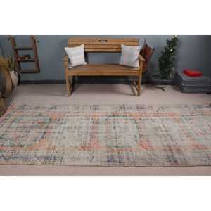 Alfombra Vintage de 4x10.8 pies, Alfombra Turca, Alfombra de Lana con Diseño Floral Azul - Product Image 2