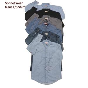 Chemise en denim à manches longues pour homme, sur mesure, unie, avec coutures - Product Image 4