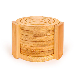 Set of 7 Pieces Round Walnut <b>Wood</b> Coasters Stone Perfect <b>for</b> Home Coffee <b>Tea</b> Wine Tableware Decor Accessory at Affordable Price - Product Image 5