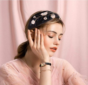 Premium Handmade Mickey Mouse Design Turban <b>Headband</b> Elegant <b>Black</b> and White Beaded Hair Accessory for Special Occasions - Product Image 5