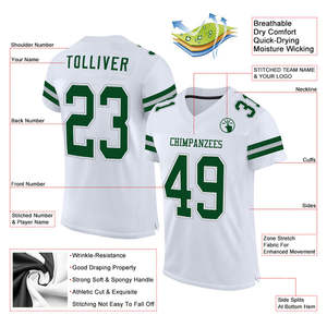 Jersey de Fútbol Americano Personalizado para Adultos, Transpirable, Duradero, 100% Poliéster, Protección UV, Uniforme para Clubes, Escuelas y Universidades - Product Image 6