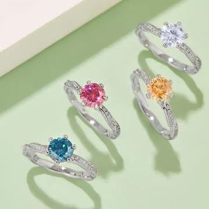 Bijoux fins, bague en argent sterling 925 avec diamant moissanite couleur D, prête à être expédiée, bijoux pour femmes - Product Image 3