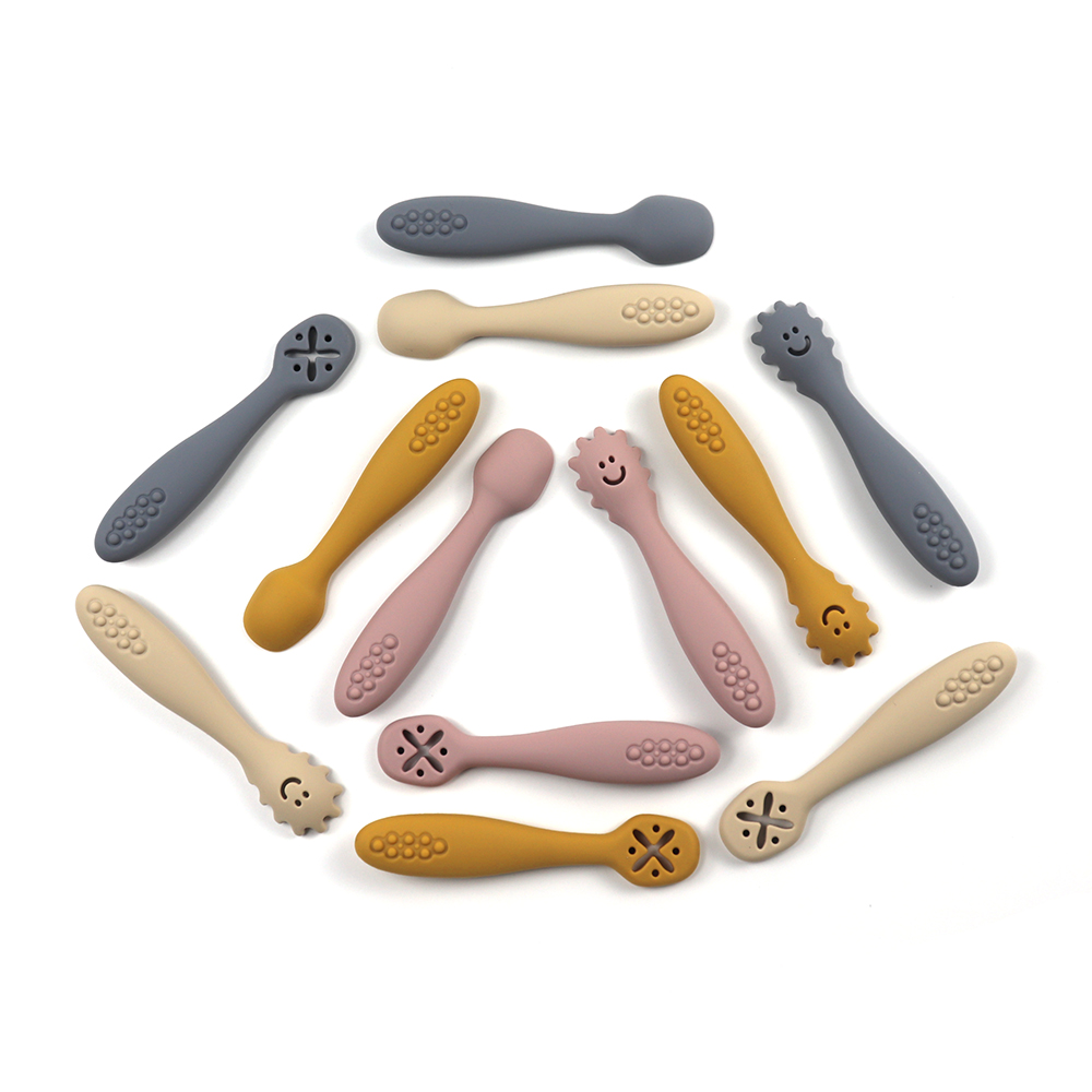 Набор силиконовых ложек для кормления младенцев, не содержит Бисфенол А, 3 предмета