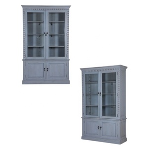 Kitchen Cabinet Mahogany <b>Wooden</b> Cupboard with Glass Doors Modern Minimalist Design of Showcase Durable <b>Bookcase</b> at Cheap Price - Product Image 4