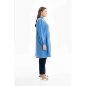 เสื้อคลุมยาวคอจีนผ้าซาตินสำหรับผู้หญิง, เสื้อทรงหลวมลำลอง - Product Image 3