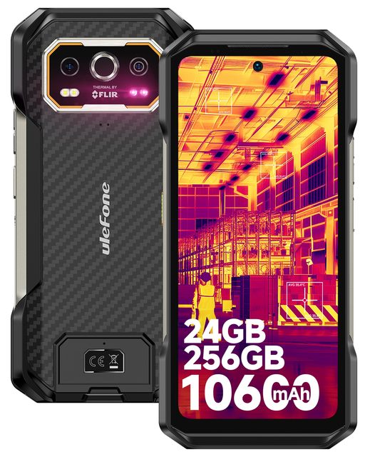 Ulefone Armor 25T Rugged Gaming Phone 6GB+256GB Thermal Imaging 6.78-inch LED Android 14 IP68 GSM 4G LTE NFC OTG 120Hz Refresh