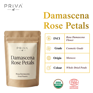 Té de Pétalos de Rosa Damascena Orgánicos Secos PRIVA, Rosa Damascena Marroquí, Infusión Herbal Detox para el Brillo de la Piel, Para Todas las Edades - Product Image 2