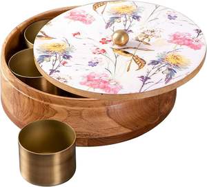 HF หัตถกรรมไม้แฮนด์เมดคุณภาพสูงกล่องเครื่องเทศชามาติเครื่องเทศสไตล์ทันสมัย | หรูหรา - Product Image 5