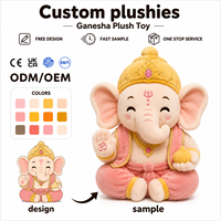 Peluche Ganesha personnalisée OEM ODM, adorable poupée en coton en forme d'éléphant, cadeau spirituel doux