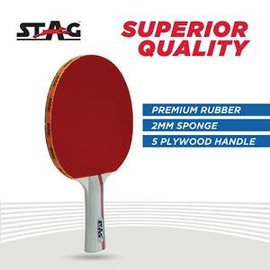 Raquette de tennis de table officielle Stag Iconic Professional, 11 couches de bois, caoutchouc à picots longs, fibre de carbone, 15-19 pouces, officielle - Product Image 2