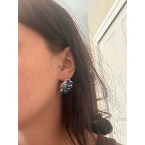 Southwest Handmade Multi Stone <b>Sterling</b> <b>Silver</b> Flower <b>Stud</b> <b>Earrings</b> - Product Image 2