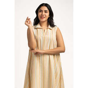 เดรสทรงปกติสำหรับผู้หญิง แบบไม่มีสายรัดไหล่ ดีไซน์หรูหรา เหมาะสำหรับงานปาร์ตี้/ใส่ทำงาน สไตล์ลำลอง ระบายอากาศได้ดี สีพื้น รุ่น WM-DRS-SS24-121 ไซส์ XL - Product Image 2