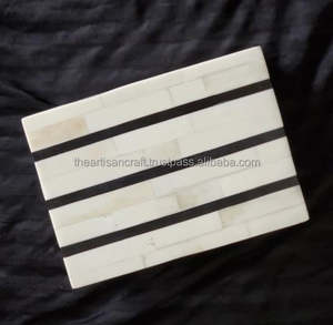 Handmade Eco-Friendly Square Natural Bone Inlay Wooden Jewelry Box Storage Trinket <b>Holder</b> for Rings <b>Earrings</b> Necklaces - Product Image 3