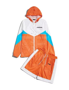 Ensembles de shorts deux pièces personnalisés coupe-vent en nylon pour survêtement zippé imperméable 2025 - Product Image 1