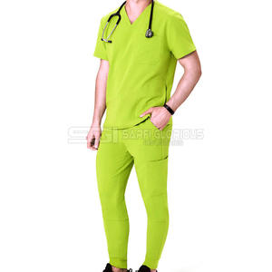 Tenue de travail tendance, uniforme d'hôpital élégant pour hommes, ensemble de blouses d'infirmière, blouse d'hôpital à manches courtes, tissu respirant à séchage rapide, blouses médicales - Product Image 5