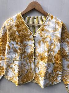 Cotton Quilted <b>Kimono</b> <b>Jacket</b> Handmade Block Print Boho Women Coat Wholesale Orders for Best Price - Product Image 4