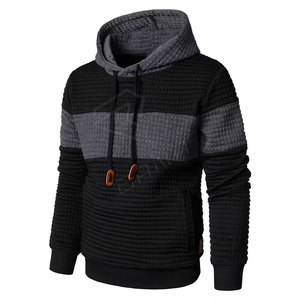 Sudadera con capucha de gimnasio de alta calidad para hombre, jersey con cordón de lana gruesa ajustada con logotipo personalizado impreso térmico para invierno - Product Image 2