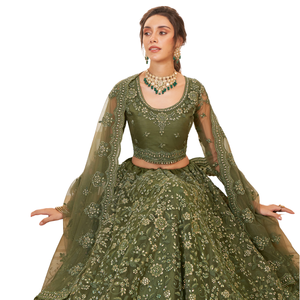 Impresionante blusa india tradicional Hermosa Cording Bordado Cutwork Dupatta Heavy Stonework para la temporada de bodas Fiesta Lehenga - Product Image 1