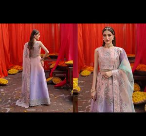 2025 nureh ชุดเดรสผ้าชีฟอง4ชิ้นตกแต่งและปักลายหรูหราพร้อมชุด dupatta pakistani salwar kameez - Product Image 1