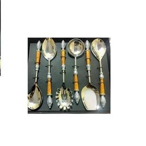 Juego de servidor de ensalada de acero inoxidable de la mejor calidad, novedad, 6 piezas, mango de resina, utensilios para servir para fiesta de boda - Product Image 3