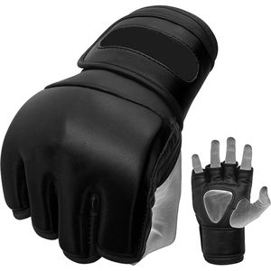 Guantes de cuero de medio dedo OEM para hombre, el mejor precio, material duradero de PU, Impresión de logotipo personalizado para Taekwondo, boxeo, MMA - Product Image 2