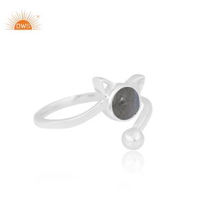 Dernière vente argent naturel Labradorite pierres précieuses bague chat fabrication de bijoux personnalisés pour les femmes cadeau pour elle - Product Image 4