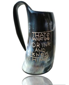 Taza de Cuerno de Búfalo Hecha a Mano de Alta Calidad con Acabado Pulido Premium, Estilo Moderno para Bares de Cerveza, Espectáculos de Recreación Histórica, Uso como Regalo - Product Image 4