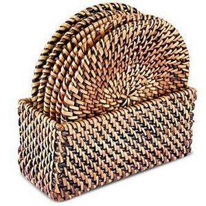 Antique Rattan Square <b>Coasters</b> Natural <b>Woven</b> Jute Placemats Heat Resistant Wholesale Tableware <b>Coasters</b> & Mats - Product Image 6