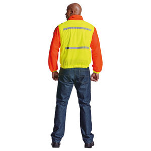 Yellow and <b>Orange</b> <b>Hi</b> <b>Vis</b> Work <b>Jacket</b> Waterproof Windproof Reflective Safety <b>Bomber</b> <b>Jacket</b> for Men OEM Workwear - Product Image 5