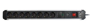 Enchufe múltiple de aluminio con cable e interruptor con 8 tomas (Simon BM539232) - Product Image 1