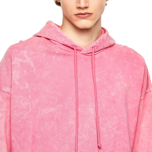 เสื้อฮู้ดดี้ผู้ชายแบบฟอกกรดสำหรับฤดูหนาว - ผ้าฝ้ายเฟรนช์เทอร์รี่ขนาดใหญ่พิเศษ ปรับแต่งได้ สไตล์สตรีทแวร์ ดีไซน์วินเทจ กันน้ำ - Product Image 3