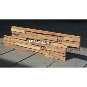 Panel de Pared de Madera de Teca Reciclada, Diseño 3D Natural Moderno, Hecho a Mano, Acústico, con Patrón Geométrico Decorativo para Sala de Estar - Product Image 2