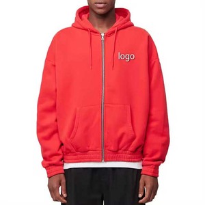 Sudaderas con Capucha y Cremallera para Hombre, Personalizadas con Logotipo Bordado, Ecológicas, de Secado Rápido, Gruesas, Transpirables, de Poliéster/Algodón y Felpa - Product Image 1