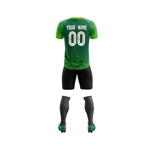 Vêtements de sport 100% polyester respirant, design personnalisé par sublimation, maillot de football à manches courtes et couleur personnalisée, uniformes de football pour hommes - Product Image 6