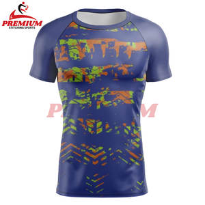 OEM Diseño Compresión Gimnasio Camisetas Manga Corta Rash Guard Logotipo Personalizado BJJ Rashguard MMA Sublimado Hombres Rash Guard - Product Image 3