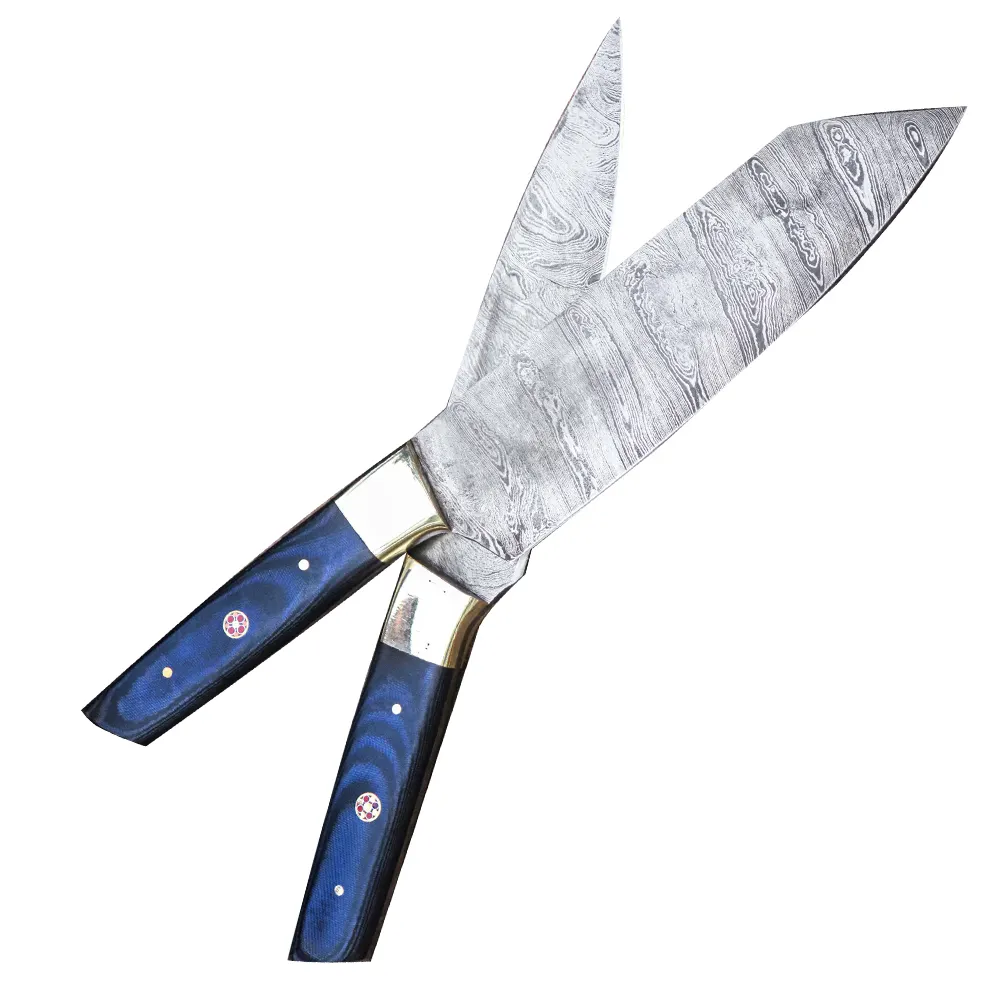 Premium Quality Handmade Damascus Steel Full Tang Kitchen Chef Knife With Cow Hide Leather Heath Cover