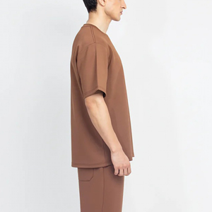 Camiseta de algodón de timbre 100% de alta calidad para hombre, camiseta de gran tamaño con hombros descubiertos, color sólido, serigrafiada personalizada, camiseta para hombre - Product Image 4