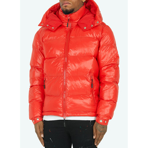 2025 veste bouffante en duvet uni vierge de couleur unie de haute qualité Logo personnalisé veste d'hiver chaude pour hommes - Product Image 2