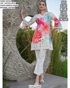 Impresionante Conjunto de Cordón Schiffli, Estilo Floral Hecho a Mano, Estampado en Algodón, Ropa de Oficina para Invierno, Conjunto de Cordón Étnico Indio al por Mayor, Conjunto de Cordón Informal - Product Image 5