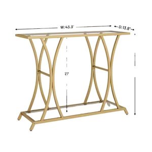 ขายดีเคาน์เตอร์ตารางสําหรับตกแต่งห้องนั่งเล่นที่บ้านที่กําหนดเองการออกแบบล่าสุดสีทองคอนโซลตารางโต๊ะกาแฟเหล็ก - Product Image 5