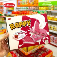 Meilleur prix Bibic-a Roppy Biscuits gaufrettes et biscuits tendance populaires saveur crème fraise gaufrettes plates Vietnam