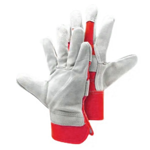 Gréeur canadien de qualité supérieure en cuir de vachette fendu gants de travail vêtements de sécurité industrielle réfléchissants robustes main ignifuge - Product Image 4