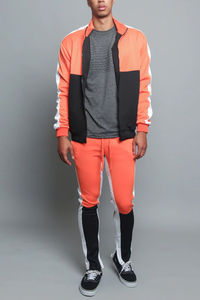 ชุดวอร์มซิป2ชิ้นสำหรับผู้ชายเสื้อแจ็คเก็ตผ้าฟลีซเข้ารูปผ้าโพลีเอสเตอร์สำหรับฤดูหนาวโลโก้ตามสั่งแบบหรูหรา - Product Image 2