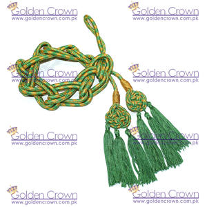 Cordón pectoral hecho a medida de alta calidad con borla verde Cordones de cincture de alta calidad para prendas - Product Image 2