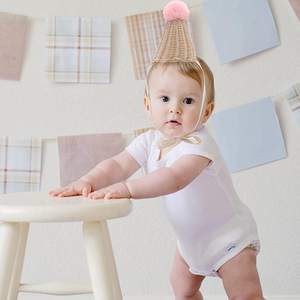 Chapeaux d'anniversaire pour enfants, chapeau cône en rotin naturel fait à la main, prêt à expédier, prix bas - Product Image 5